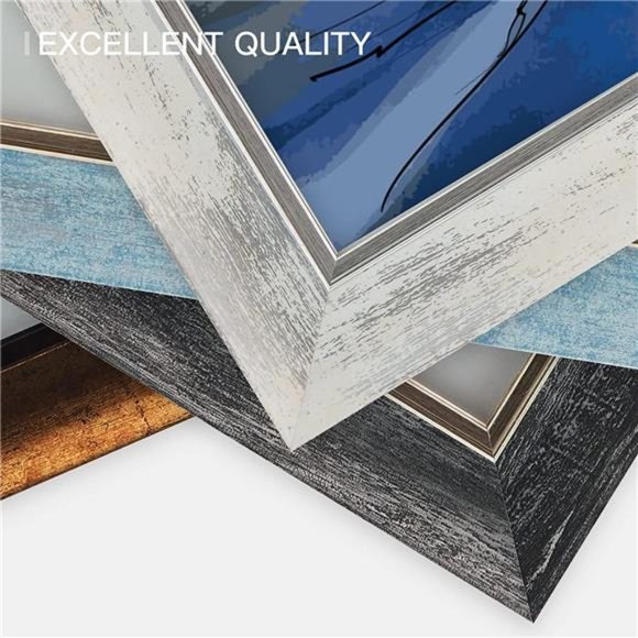 5x7 Picture Frames Set of 4 Rustic Retro Photo Frame Tempered Glass Wall Mount - Picture 3 of 6